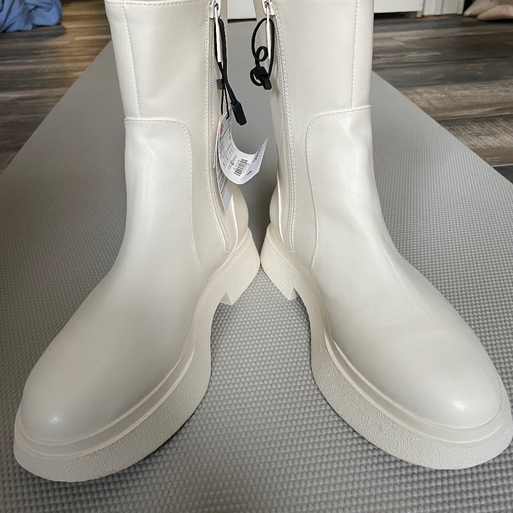 Zara White Platform Boot